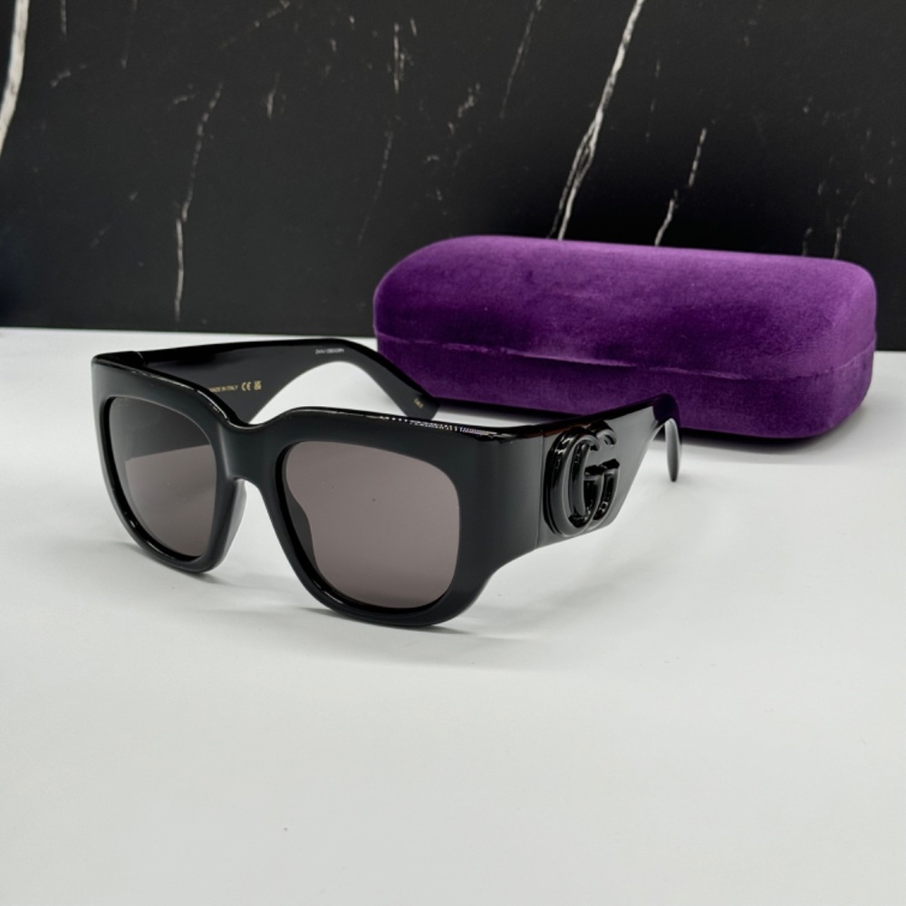 NEW GUCCI OVERSIZED SQUARE WOMEN BLACK SUNGLASSES GUCCI